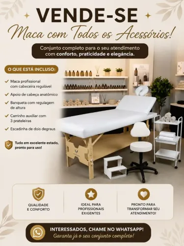 Maca profissional e acessórios para salão de beleza.
