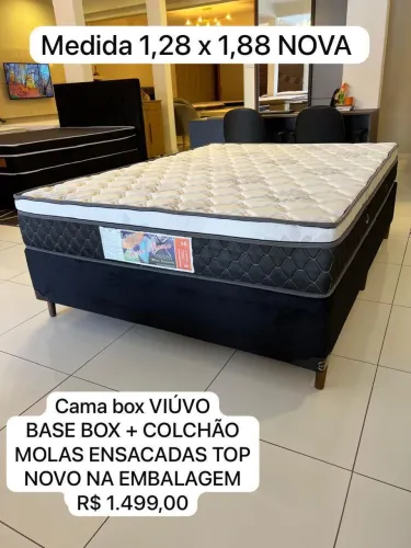 Cama de Viúva 1,28 x 1,88 NOVA BASE + COLCHÃO - Entrego!