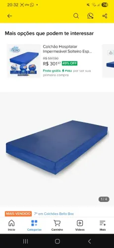 Colchão hospitalar D28 12cm x 88m x 88cm