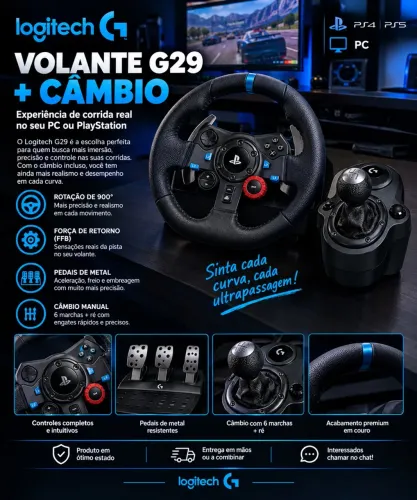 Volante logitech G29+Cambio para PC/PS3/PS4/PS5