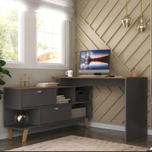 Mesa para Escritório/Home Office Retrô com Gavetas - Excelente Estado