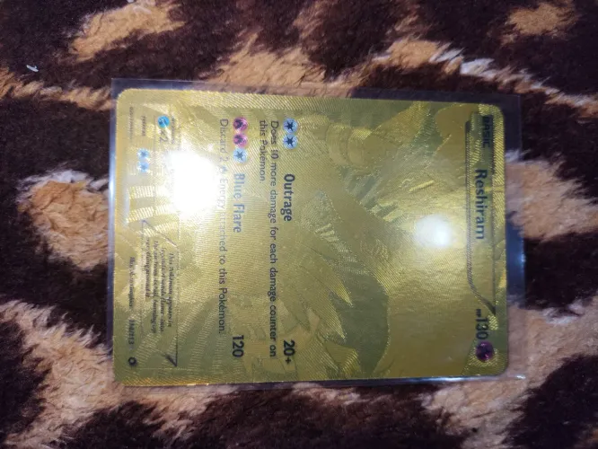 Carta pokémon reshiram dourada em inglês coleção 2012 tesouros lendários estado d bonito