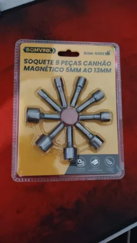 Jogo Parafusadeira Canhão Sextavado - 9 Peças