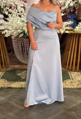 Vestido de festa azul serenity