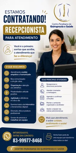 Vaga para recepcionista