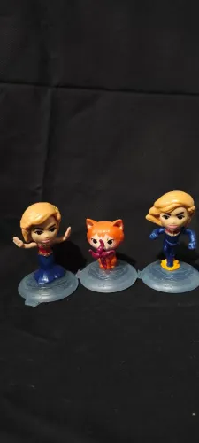 Miniaturas Capitã Marvel e Goose | Kit com 3 Peças | Colecionáveis