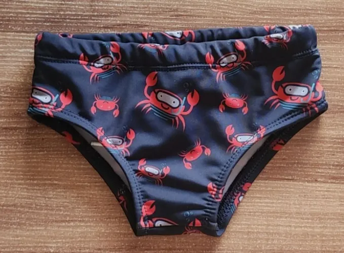 Sunga infantil siri caranguejo praia piscina