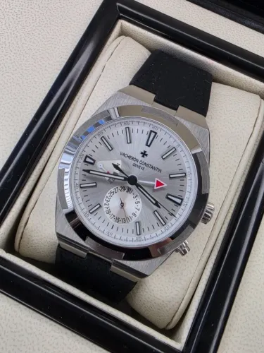 Relogio Vacheron Constantin NOVO verseas Dual Time Prata LINHA PREMIUM AAA+