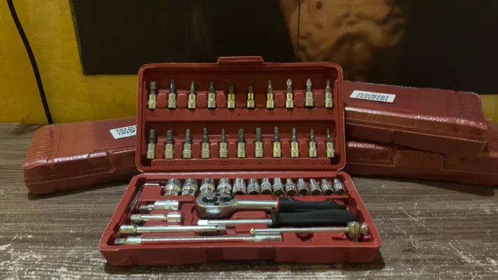 Kit 46 Chave Catraca Jogo De Soquetes Allen Torx Ferramentas