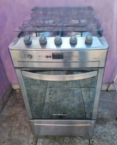 FOGÃO BRASTEMP ATIVE INOX DE 4 BOCAS AUTOMATICO