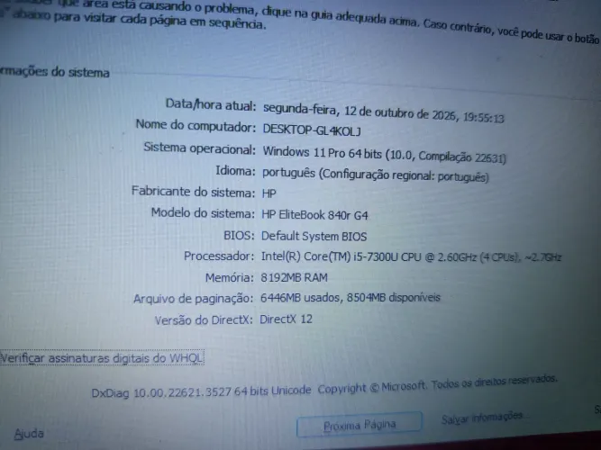 Elitebook com tudo pegando perfeitamente, de 4 a 5 h ligado direito, mas carregador novo