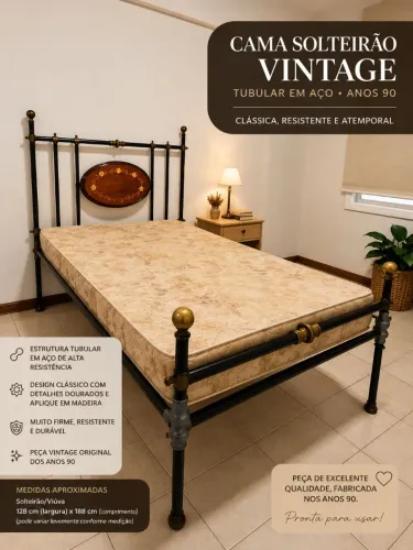 Cama solteirão vintage