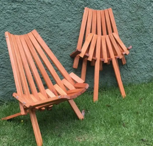 Kit 2x cadeiras dobráveis madeira maciça RESISTENTE