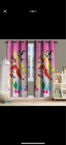 Cortina das princesas rosa