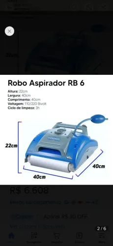 Robô aspirador de piscina 