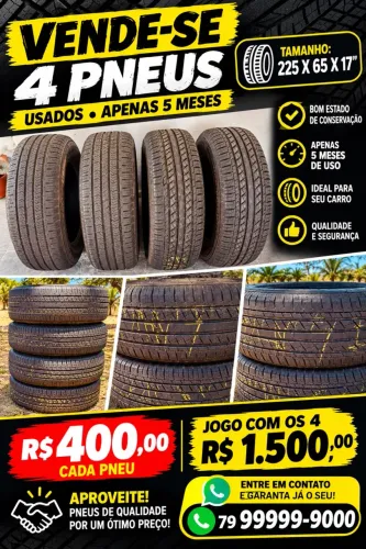 Vendo Pneus 225 X 65 X 17 - Com apenas 5 meses de uso