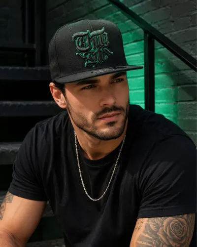 boné e-stars thug life preto/verde novo tam unico