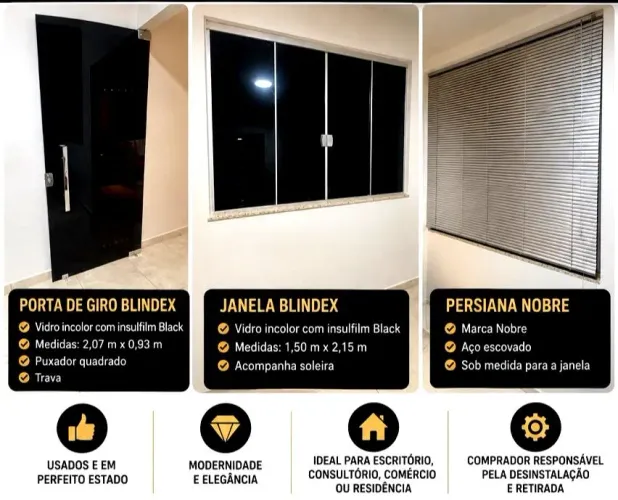 Kit blindex Porta janela e persiana 