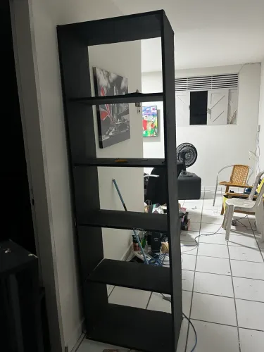 Estante de Livros / Prateleira Multiuso Preta + nichos - Já Desmontada!
