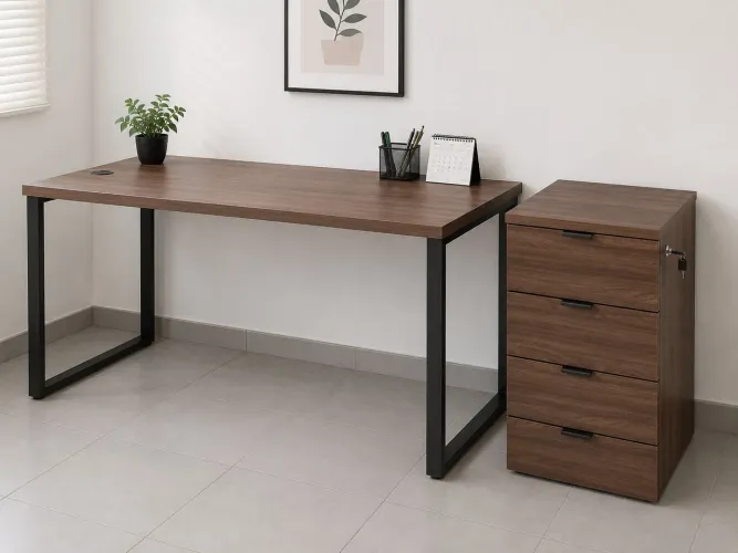 Mesa 1.90m e gaveteiro com 4 gavetas