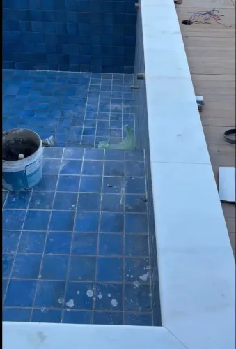Borda de piscina de marmore