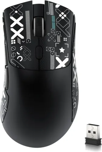 ATTACK SHARK Mouse para jogos sem fio R1, conexão de três modos (2,4G/com fio/BT5.2),
