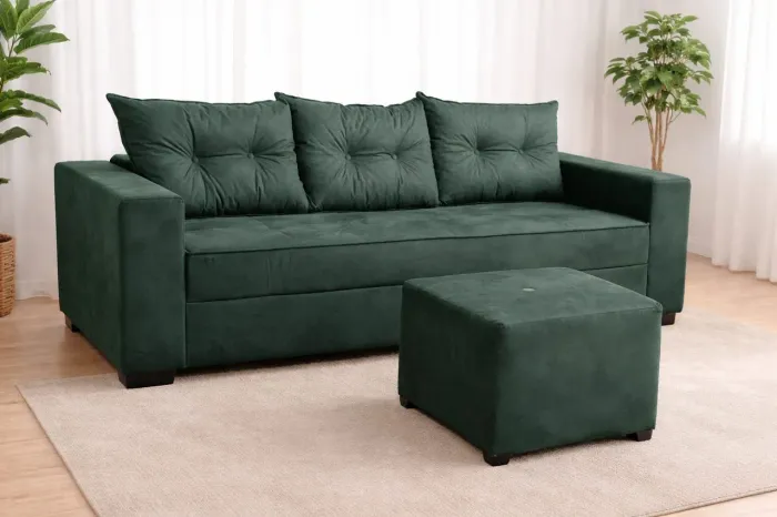 Sofa 3 lugares elegância e confortável Espuma selada D 28 7cm 
