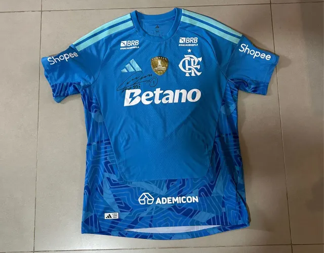 Camisa Flamengo Rossi Libertadores de jogo autografada por ele 
