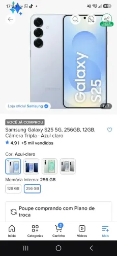 Celular s25 - 9 meses de uso