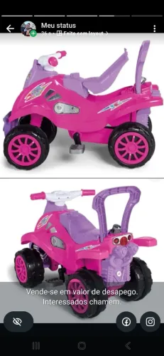 Moto infantil feminino