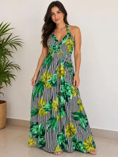 Vestido longo com bojo veste até o M