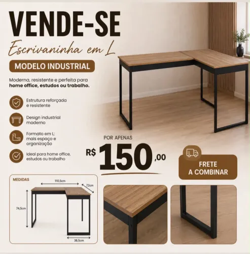 Vende- se mesa de escritório muito nova pouco meses de uso.