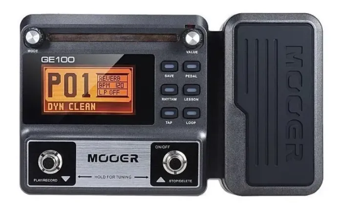Pedaleira Multi efeitos para Guitarra Mooer GE100 com Pedal de Expressão, Simulação de Amp