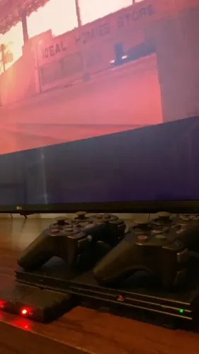 PS2 Slim Completo com PS2 to HDMI + 2 Controles 