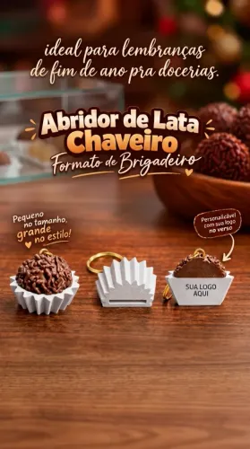 Chaveiro Abridor de Lata Abre-Fácil Formato Brigadeiro