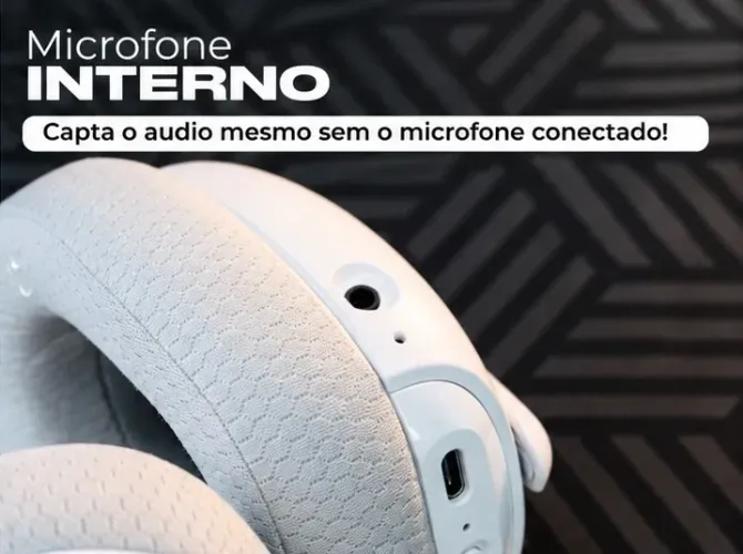 Headset Gamer Titorion Mintak Pro Branco - Sem Fio, Bluetooth e Bateria de Longa Duração