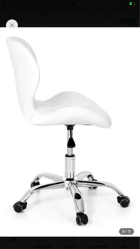 CADEIRAS GIRATORIAS EIFFEL SLIM BRANCAS ALMOFADADAS