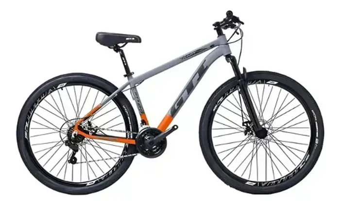 Bicicleta Gti Roma 29 Aluminio 21 Vel. Freio Hidráulico Cor Cinza/laranja