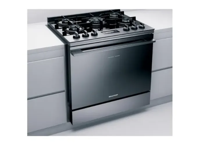FOGÃO DE EMBUTIR BRASTEMP 5 BOCAS INOX MODELO BYS5VCRNNA -96 LTS GLP
