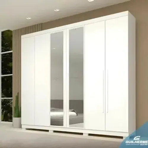 Guarda Roupas 100% MDF Casal 6 Portas 4 Gavetas Com Espelho Nubia ACP - ACP