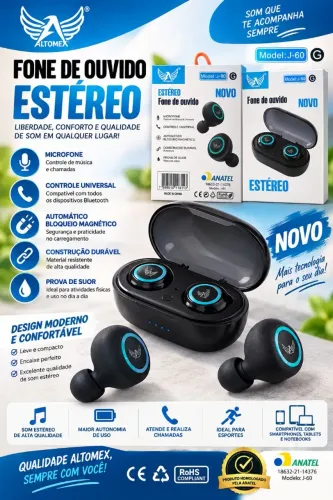 Fone de Ouvido Estéreo Altomex