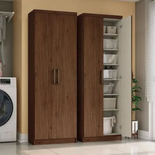 Armário Multiuso de 60cm com 2 Portas Castanho
