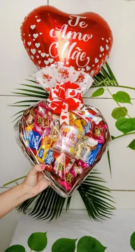 Cesta Café da Manhã Coração de Mãe. 
