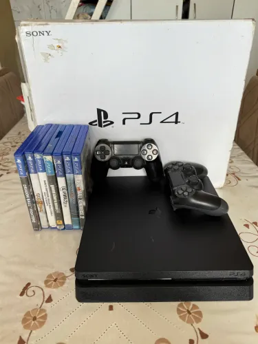 PS4 SLIM 500MB SEMI-NOVO ÚNICO DONO + 7JOGOS, C/ CAIXA!