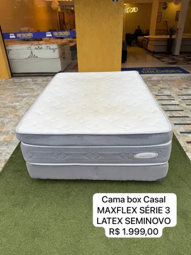 Cama Box Casal MAXFLEX SÉRIE 3 LÁTEX SEMINOVO - ENTREGO