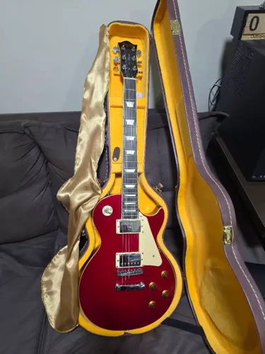 Guitarra Tagima Les Paul TLP Flamed Transparent Red + Hard Case Luxo