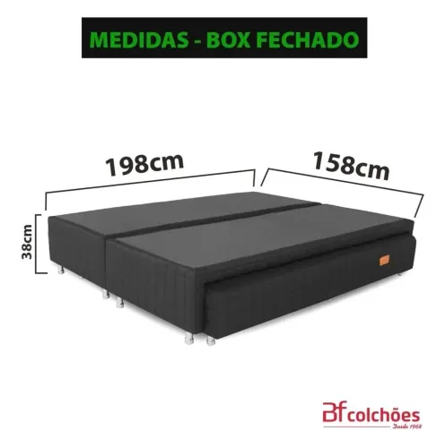 Box Queen com duas camas Auxiliares Bicama de Mola Bonnel 158x198 Cor Preto