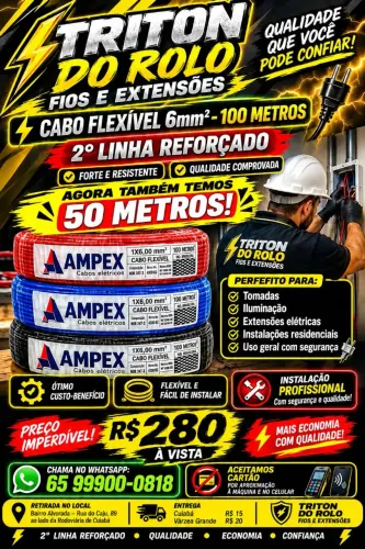 Fio 6 mm Flexível 100 Metros