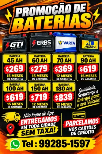 Bateria 60 ah Bateria de Carro Loja de Baterias