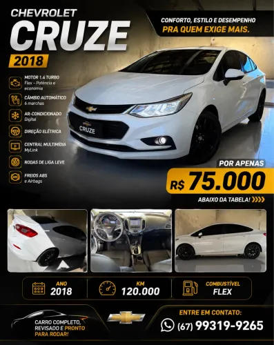 Chevrolet Cruze LT 1.4 16V Turbo Flex 4P Aut. 2018
